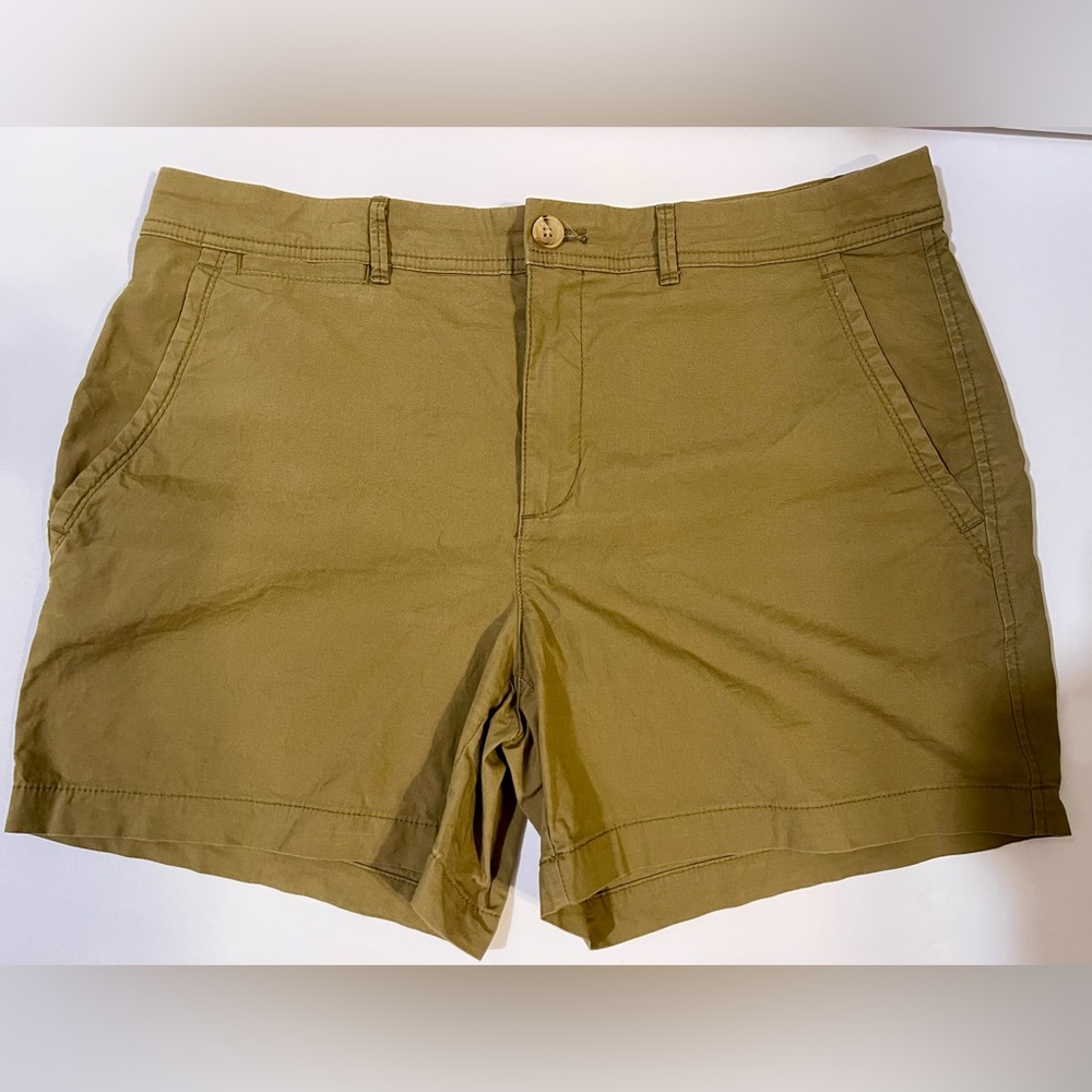 Banana Republic olive green chino shorts.